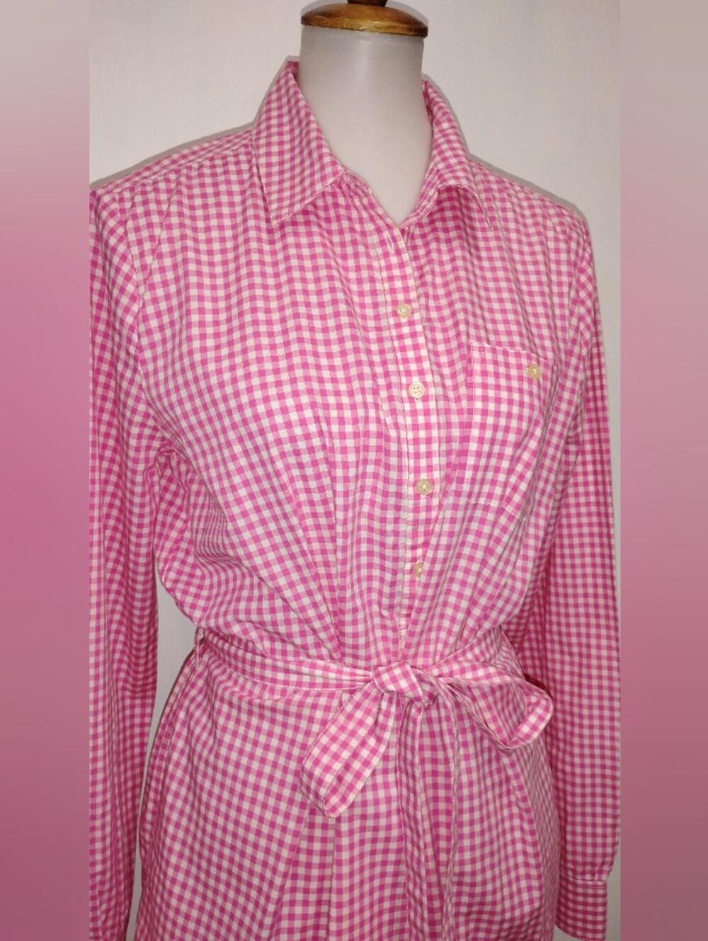 MINDY GINGHAM SHIRT DRESS